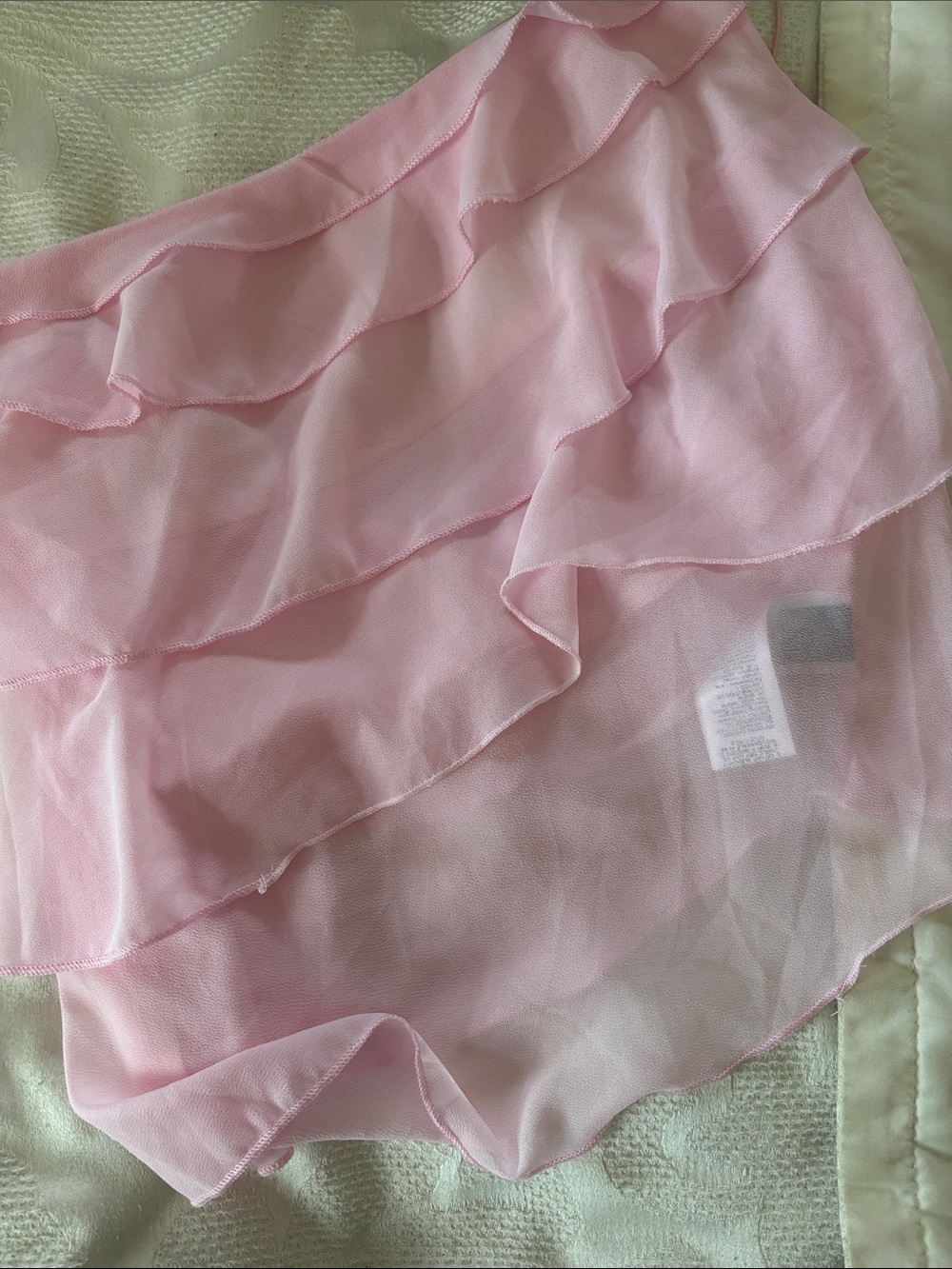 Layered Ruffle Pink Asymmetrical Top - Picture 8 of 8